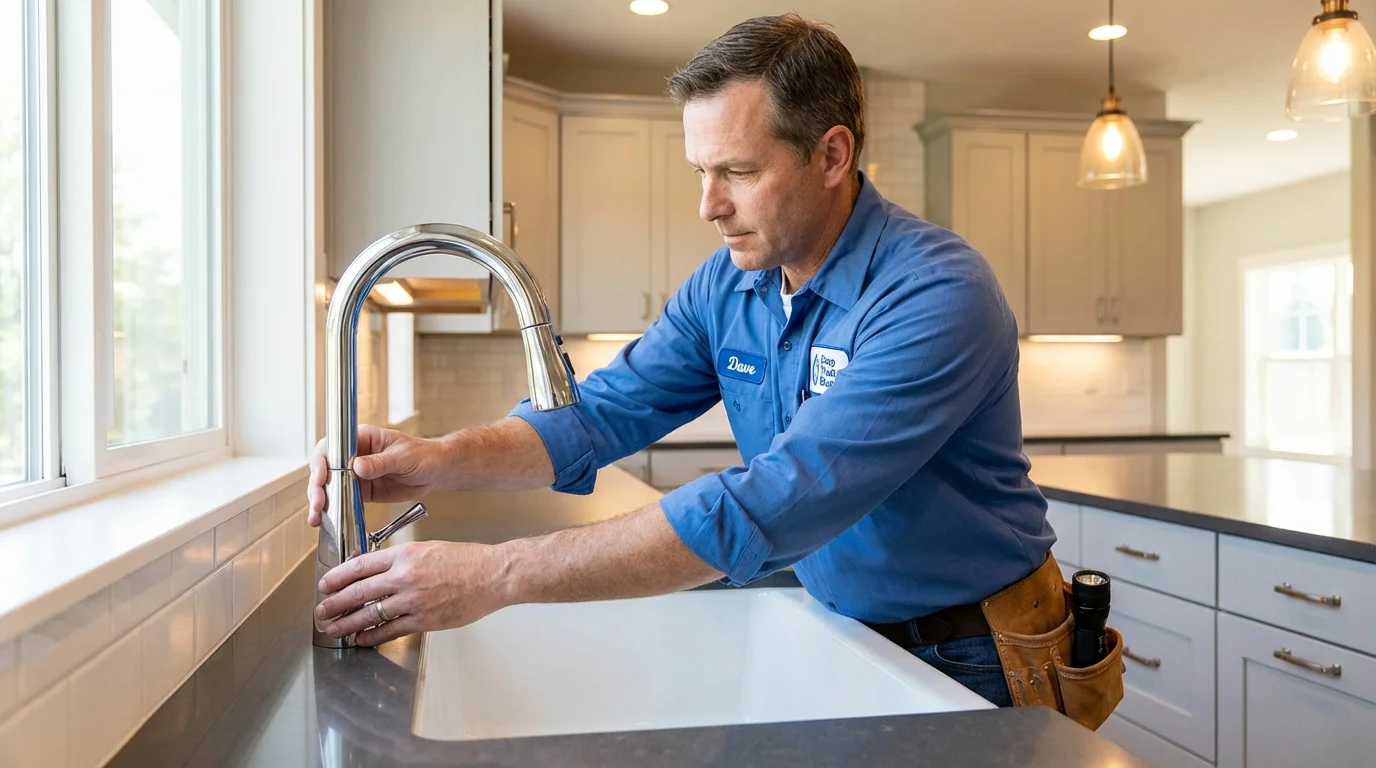 Kitchen faucet installation by Johns Plumbing LLC in Healdsburg