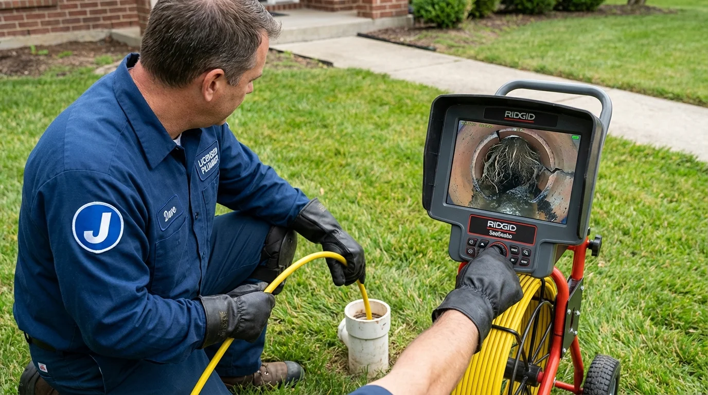 Sewer camera inspection being performed by Johns Plumbing LLC in Healdsburg