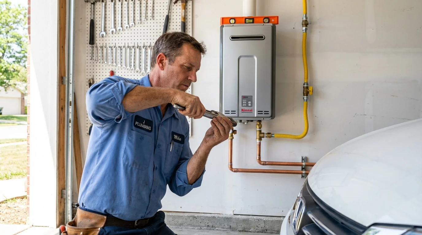 Tankless water heater installation by a Johns Plumbing LLC plumber in Healdsburg